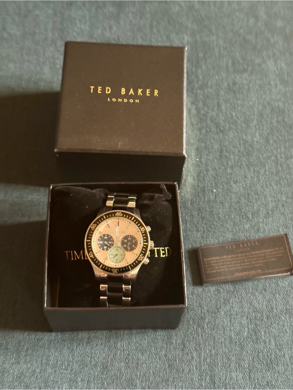 Ted Baker  Silver and Black Men's Chronograph Bracelet Watch